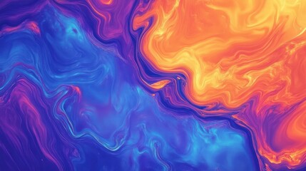 Obraz premium A vibrant abstract swirl of blue and orange hues, creating a dynamic visual experience.