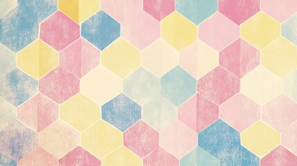 Abstract Geometric Pattern with Hexagonal Shapes and Pastel Colors