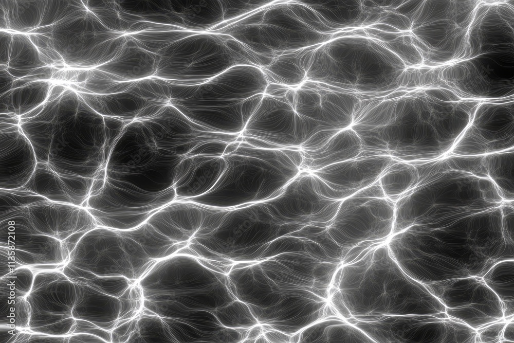 Aufkleber abstract representation of flowing energy or electricity with intricate glowing lines and a dark bac