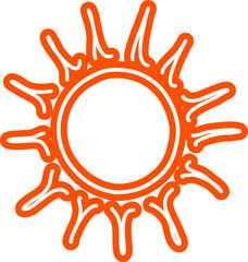 Sun symbols hand drawn, sunshine, sunset, sunlight