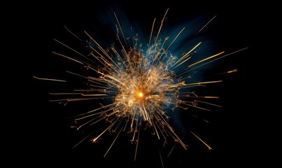 Beautiful Blue Holiday background with fireworks