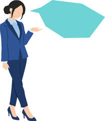 経営戦略を考えるビジネスウーマンのイラスト	
