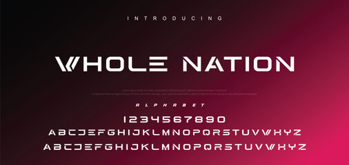 Creative font. Modern abstract digital tech font. Logo creative font, type, technology, movie, digital, music, movie. Fonts and illustration in vector format.