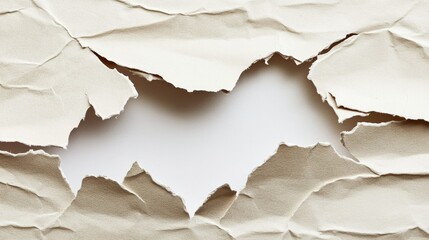 Torn Paper Texture with Ripped Edges Revealing Blank Background Ideal for Creative Designs, Presentations, or Artistic Projects with Space for Text or Images