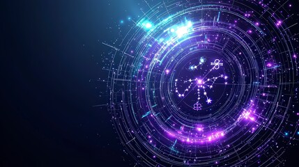 Obraz premium Cosmic Astrology Design Zodiac Signs Universe Galaxy Mystic Background