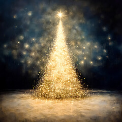 Abstract Golden Christmas Tree