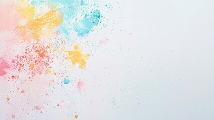 Obraz premium A colorful abstract splash design with pastel hues on a white background.