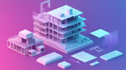 Fototapeta premium Slack for Sharing Construction Plans and Documents in Real Time to Enhance Team Collaboration and Project Management