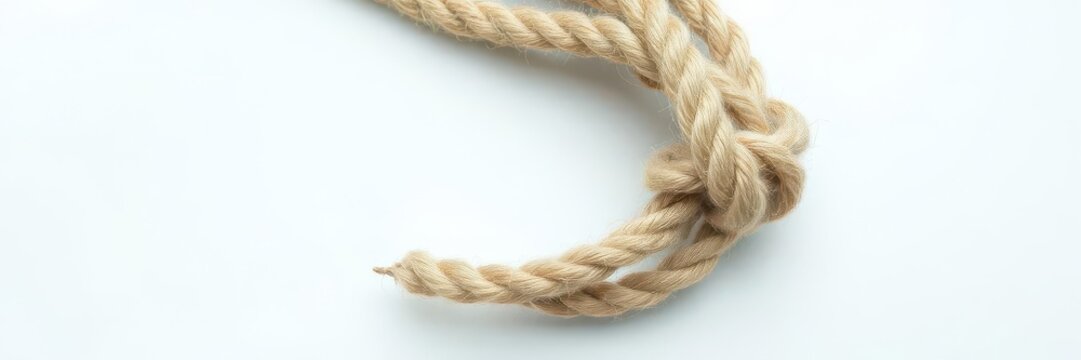 Coiled jute rope with ends and bight locked in tuck under, coiled