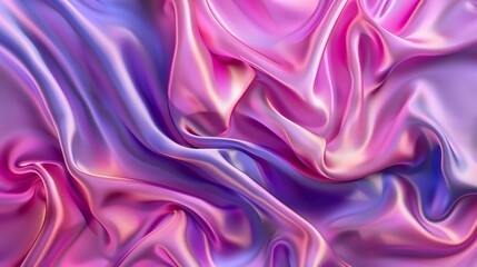 Fototapeta premium An abstract background of soft, flowing, iridescent pink and purple fabric.