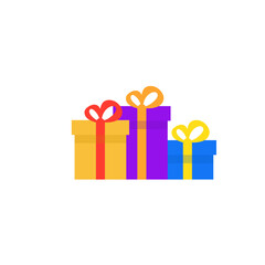 Gift or present box icon in flat style