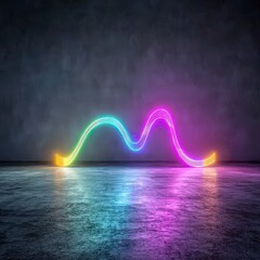 Abstract Neon Wave Lines  Futuristic Background  Glowing  Colorful  Rainbow  Data Transfer