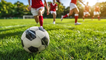 Obraz premium soccer ball in the grass