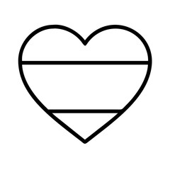 heart with pan african colors icon, juneteenth line art, juneteenth icon - simple black line art icon of heart with pan african colors, symbolizing juneteenth celebrations. juneteenth vector art.