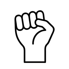 Obraz premium raised fist in solidarity icon, juneteenth line art, juneteenth icon - simple black line art icon of raised fist in solidarity, symbolizing juneteenth celebrations. juneteenth vector art.