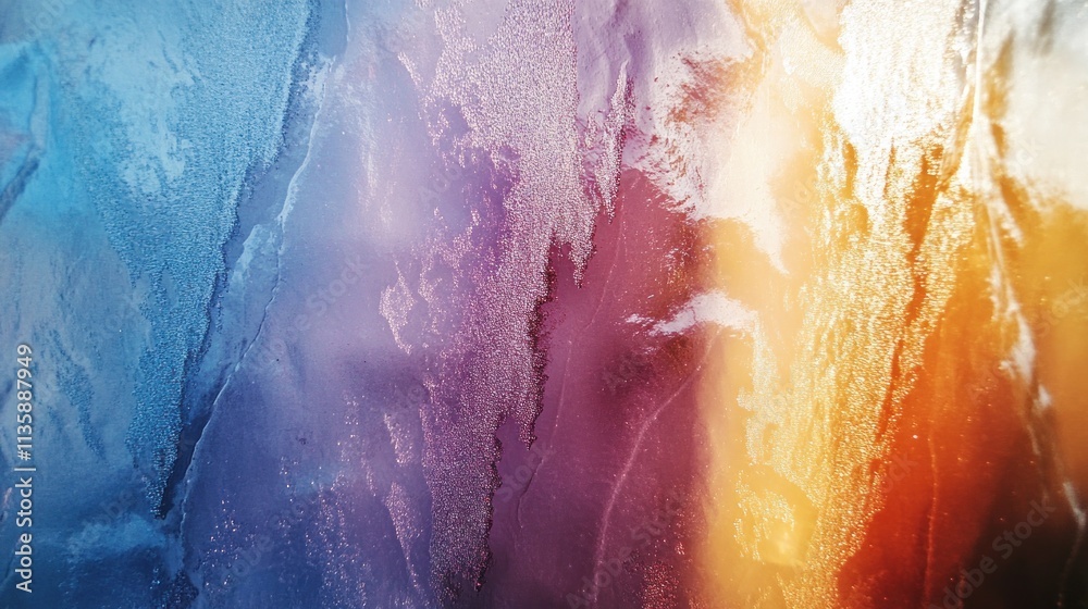 Poster Abstract image featuring vibrant colors and textures resembling fluid dynamics.