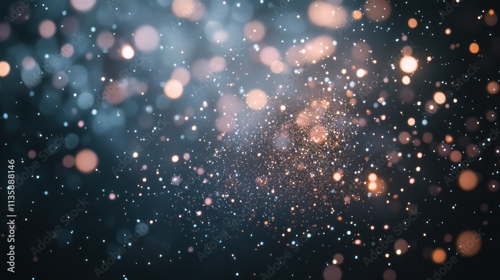 Aufkleber Abstract image of shimmering particles in a blurred background, creating a dreamy effect.