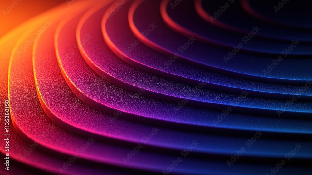 Aufkleber abstract image of layered curves with vibrant colors and gradients.