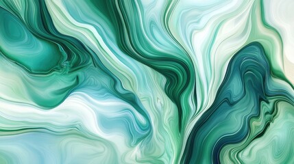 Fototapeta premium Abstract Green and White Swirling Marble Design