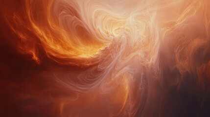Naklejka premium Abstract swirling patterns in warm colors evoke a sense of cosmic energy and movement.
