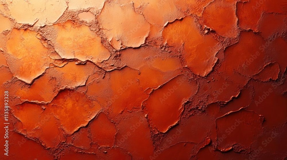 Poster abstract texture of reddish-brown surface with layered, cracked patterns.