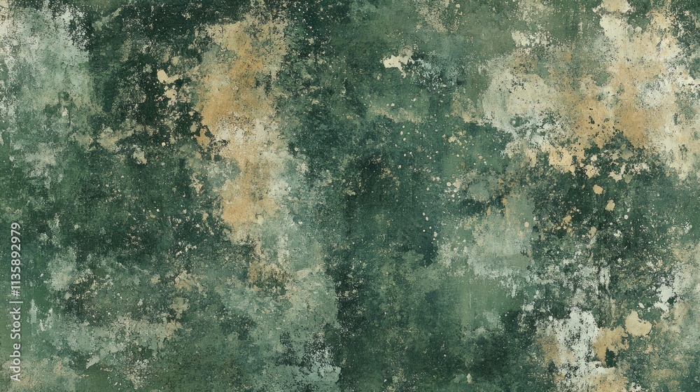 Poster abstract textured background with green and beige hues, suitable for design projects.