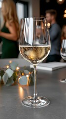 Sparkling Wine Glass at Party  Festive Drinks  Celebration