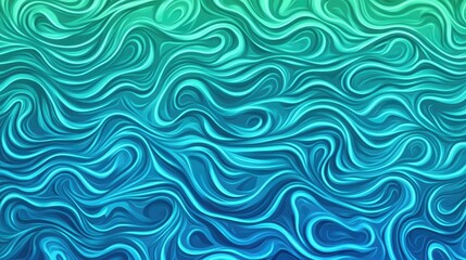 Obraz premium Abstract Teal Swirling Wave Pattern Background