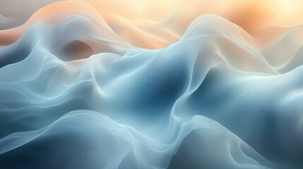 Abstract waves of soft colors creating a tranquil, ethereal atmosphere.