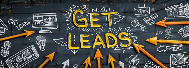Naklejka premium Get leads is the concept of this image