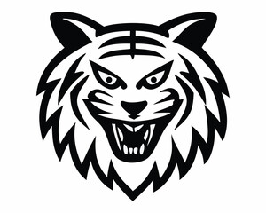 silhouette of a tiger head.
