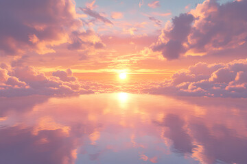 Sun rising through the clouds