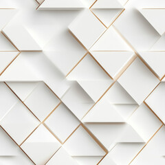 Modern geometric pattern white 3D seamless textured abstract design background clean minimalistic