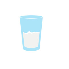 Milk in a glass. Protein rich dairy product.