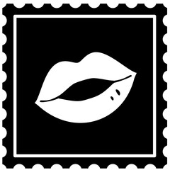 Isolated Valentine's Day stamp silhouette.
Valentine's Day element.
Transparent background.