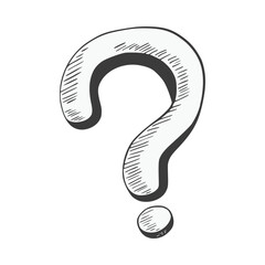 Question mark scribble. Quiz symbol doodle. Ask a problem?
