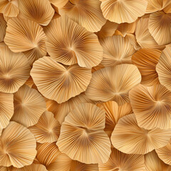 Lush golden leaves create seamless pattern, showcasing intricate textures and natural beauty. This design evokes warmth and elegance, perfect for various applications