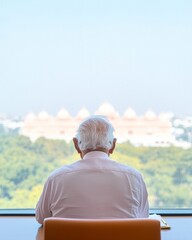 Good Governance Day Elder Statesman in Contemplation at the Indian Parliament - Perfect for Independence Day and Republic Day