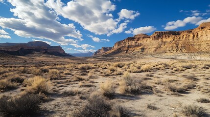 Fototapeta premium Desert Canyon Landscape. Dramatic Canyon Views. Arid Landscape.