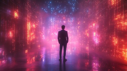 Virtual space art a futuristic digital experience in abstraction