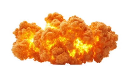 Dynamite flame explosion isolated on white background