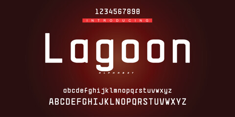 Modern Bold Font. Regular Italic Number Typography urban style alphabet fonts for fashion, sport, technology, digital, movie, logo design, vector illustration