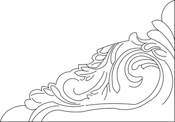 vector sketch illustration silhouette design ornate ornament decoration classic vintage corner.eps