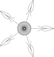 Obraz premium Vector sketch illustration silhouette traditional ethnic vintage vintage decorative ornament design.eps