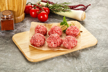 Raw beef meatball minced meat
