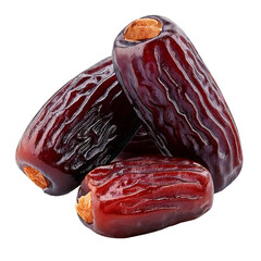 Ajwa date isolated on transparent background, full depth of field