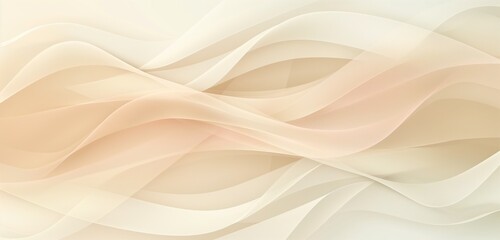 A subtle and elegant digital abstract gradient wave background with soft colors like beige, ivory, and blush pink. The waves create a gentle, sophisticated pattern.