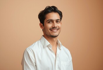 Fototapeta premium Half-length portrait of a calm male