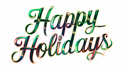 Happy Holidays Festive Christmas Words Illustration Graphic For Marketing