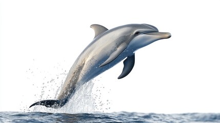 Naklejka premium A playful dolphin leaping out of the ocean